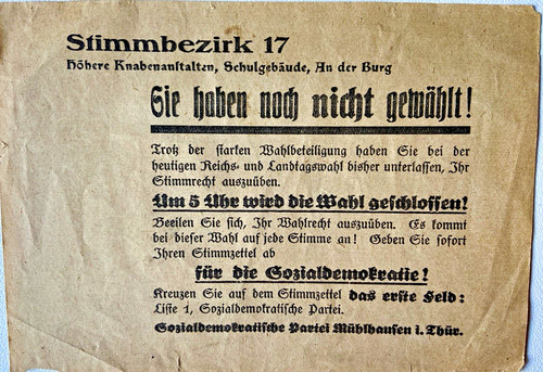 Wahlflugblatt stimmbezirk - wahlflugblatt, „stimmbezirk